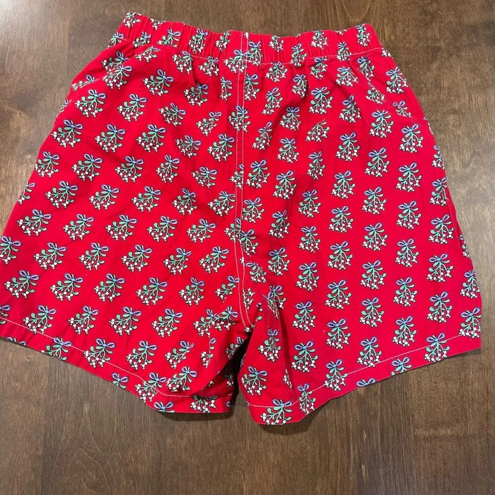 Vineyard Vines Boxers Men's Size XS Mistletoe Print 100% Cotton Holiday Red‎
